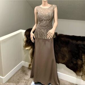 Elegant  Floral Lace with Exquisite Crystal Beads Gown
